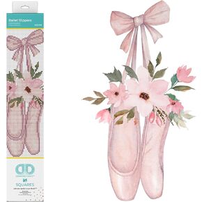 DIAMOND DOTZ ® - Ballet Slippers, Full Drill, Square Dotz, Square Diamond Painting Kits, Square Drill Diamond Painting, Diamond Painting Square Drill, Square Diamond Art, 14.6"x9.5"