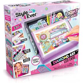 Canal Toys Style 4 Ever Diamond Art Studio. 3 in 1 LED case with Light up Board. Create Drawings, Diamond Posters, and Diamond Stickers. Age 6+