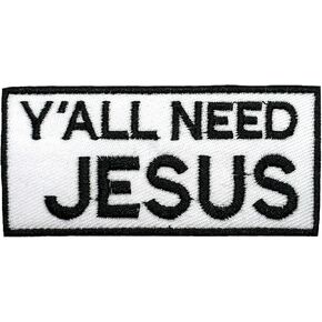Y'all Need Jesus Patches Iron On Patches for Backpacks, 3 x 1.4 x 0.1 in