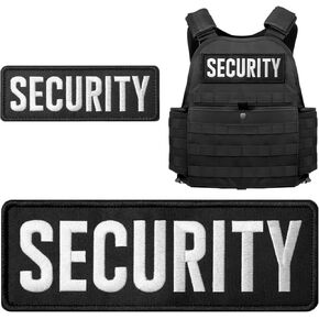 2 Pieces Hook and Loop Police Patches, Tactical Police Embroidery Patch for Police Vest Jacket Back Panel(1Pcs Small and 1Pcs Large, Black)