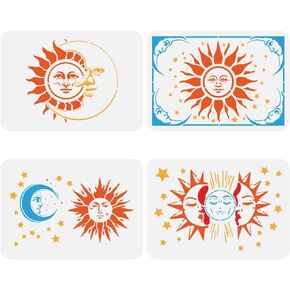 FINGERINSPIRE 4 PCS Fashion Woman Stencils for Painting 5.9x11.8inch Plastic PET Girl Beauty Dress Hats Drawing Templates Hollowed Lady Silhouette Painting Stencils for Home Wall Floor Decoration