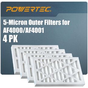 POWERTEC 75006-P2 1 Micron Inner Filter for POWERTEC AF4000, AF4001/ WEN 3410/ Shop Fox W1830 Air Filtration System, 2pk, Air Filtration Systems Woodworking for Shop Dust Collectors, Workshop & Garage