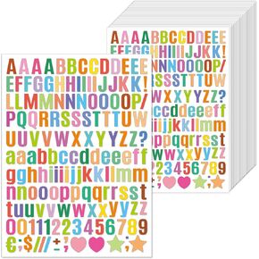 4800 PCS 30-Sheet 0.5 Inch Small Letter Stickers for Water Bottle Scrapbook 1/2" Half Inch Mini Deco Alphabet Stickers Waterproof Vinyl Letter Stickers for Mailbox Label Book DIY (Cursive Font,Black)