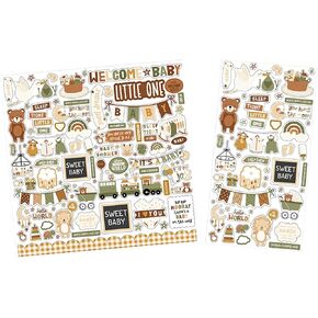 Baby Stickers for Scrapbooking - Chipboard, Baby Scrapbook Stickers - Gender Neutral Aesthetic Design for Boy or Girl - Scrapbook Stickers Baby Themed Embellishments for Photo Album, Craft - 2 Items