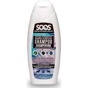 Soos Pet Shampoo Extra Strength Cat and Dog Shampoo Natural Dead Sea Minerals Fast Absorbing - 1x Bottle (500ml)