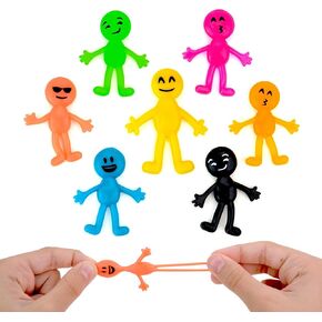 Bulk Toys - 2.5 Inch Stretchy Emoji Toys - Figurines for Kids - 50 Pcs Small Figurines for Party Favors - Fillers Goodie Bag Supplies - Pinata Stuffers - Bulk Gifts for Kids - Vending Machine Toy