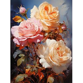 Paint by Numbers Kit for Adults Beginner, Flowers Acrylic Adult Paint by Number Kits on Canvas, Watercolor Oil Adults' Paint-by-Number Kits for Home Decor Gift 16x20 inch