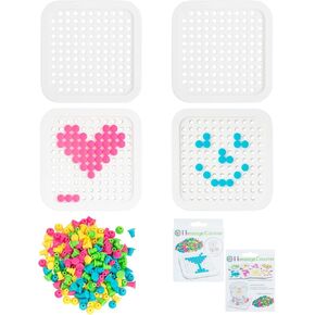 2 Set Build-on Markers Bar Coasters，Creative DIY Message Bar Coasters with 4 Color Pins，Make Your Own Message Coasters，Gift Arts and Crafts DIY Kit for Adults, Kids