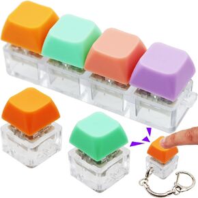 3 Pack Keyboard Fidget Toys, Keyboard Button Decompression Toys, Fidget Keychain of 4 Colors Keyboard Clicker, Keyboard Keychain Stress Relief Toy, ADHD Stress Relief Finger Toy