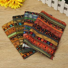 HAPYLY Pack of 4 Assorted Cotton and Hemp Pre-Cut Cotton Fat Quarters Quilt Cloth Fabric Patchwork Craft for Sewing 50x70CM (Multi-color)