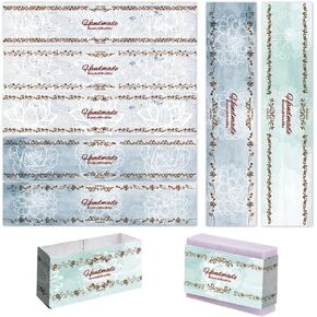 PH PandaHall 90pcs Soap Paper Wrap, 9 Style Retro Floral Border Soap Wrap Labels Vintage Handmade Soap Wrapper Tape Soap Packaging Paper for Homemade Soap Lotion Bars Bath Gift Wrapping,8.2x1.9inch