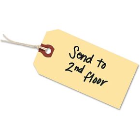 Avery Price Tags with String Attached, 11.5 pt. Stock, 6-1/4" x 3-1/8", 1,000 Manila Hang Tags (12508)