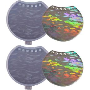 2 Pcs Holographic Mouse Ear Shape Resin Silicone Mold (Holographic Star Mouse Ear Silicone Headband Mold)