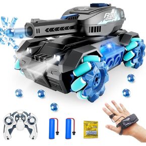 RC Crawler, Gesture Sensing RC Stunt Car, Remote Control Car with Cool Light and Music 360°Rotating 2 Control Modes, Hand Controlled RC Car That Shoots Gifts Toys for Kids and Boys
