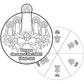 Needzo Color Your Own Prepare The Way of The Lord Craft Advent Wreath Wheel, 12 Pack