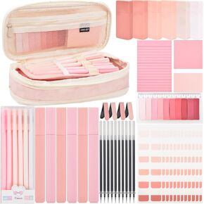 Aesthetic School Supplies with Pencil Pouch - 47Pcs Cute College Essentials Set, Big Capacity Pen Case, Pastel Highlighters, Bible Study Journaling Stationary Kit (Blue)