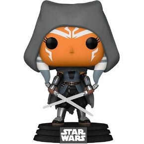 Funko Pop! Star Wars: The Mandalorian - Hooded Ahsoka with Dual Sabers Vinyl Bobblehead, Amazon Exclusive