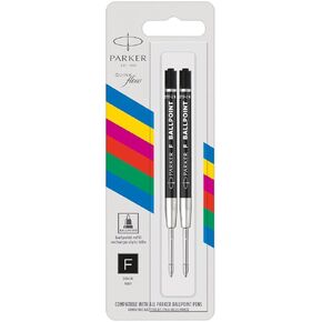Refill for Parker Pen Black Ink Fine Point | 2 Pieces | Supplied in Blister, Fino