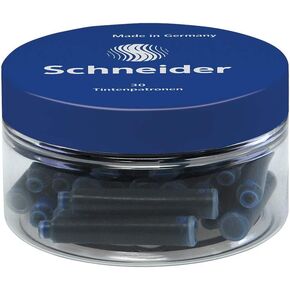 Schneider Fountain Pen Ink Cartridge, Blue, 30-Count (06703)