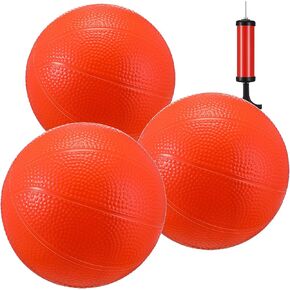 3 Pcs 5.5 Inch Mini Basketball Kids Replacement Basketball with Pump and Needle Orange Toddler Basketball for Indoor Basketball Mini Hoops Rubber Inflatable Basketball Sets for Pool Indoors Parties
