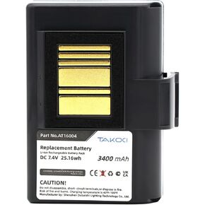 3400mAh Replacement Battery for Zebra ZQ610 ZQ520 QLN220 QLN320 ZQ500 ZQ620 ZR628 ZR658 ZR668 Printer, fits Part Number BTRY-MPP-34MA1-01 P1023901 P1031365-025