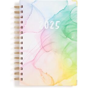 Blue Sky 2025 15-Month Weekly and Monthly Planner Calendar, October 2024 - December 2025, 5" x 8", Hard Cover, Laminated Tabs, Wirebound, Storage Pocket, Rainbow Ink (Rainbow Ink- 2025, 5" x 8")