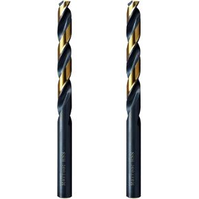 MAXTOOL Letter W 2pcs Identical Jobber Length Drills Dia 0.386" HSS M2 Twist Drill Bits Fully Ground Black-Bronze Straight Shank Drills; JBL02H10RWP2