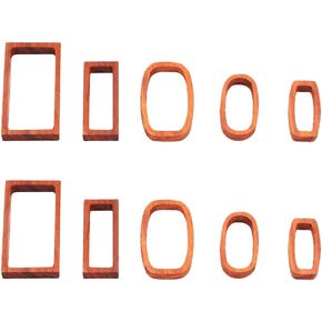 Healifty 10pcs DIY Pendant Wood Frame DIY Jewelry Pendant Mold Crystal Epoxy Mold Open bezels for Resin