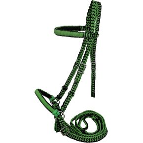 Braided Nylon Bitless Bridle w/Reins