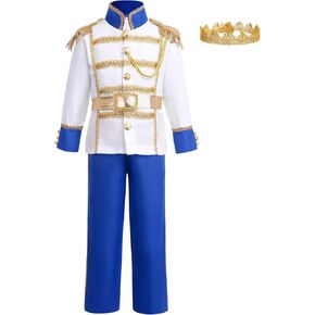 FYMNSI Kids Boys King Prince Charming Costume Halloween Christmas Outfits Storybook Royal Medieval Knight Cosplay Dress Up in Kuwait