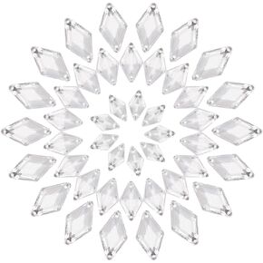 PH PandaHall 300pcs Acrylic Sew on Rhinestone Sew Crystals Acrylic Gems Clear Rhinestone 3 Sizes Flatback Gemstones with 2 Hole for Beads Decorations Clothes Shoes Dress DIY Craft Jewelry Making