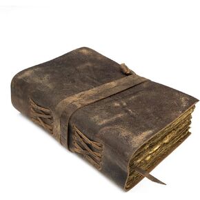 NomadCraftsCo. Leather Journal - Vintage Leather Journal with Bookmark, Book of Shadows Journal, Grimoire Journal, Witch Journal, Vintage Journal for Men and Women, 200 GSM Antique Deckle Edge Paper