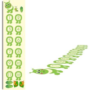 Sensory Path Decals Floor Stickers Hopscotch Classroom Decor - Cute Caterpillar Floor Decals for Boosting Gross Motor Skills