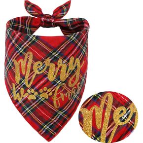 Christmas Dog Bandana,Xmas Bandanas for Puppy Cat Small Large Dogs