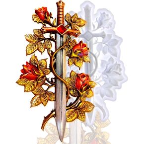 3D Sword & Rose Cross Resin Mold - Excalibur Decorative Cross Silicone Mold for DIY Epoxy, Jesmonite, Plaster, Unique Gothic Wall Art & Home Decor