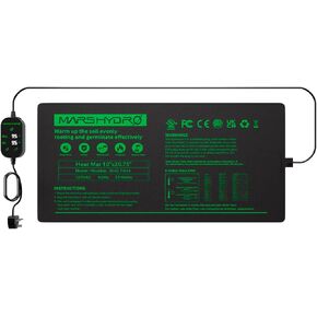 MARS HYDRO Seedling Heat Mat with Control 10''x 20.75'' Heating Mat IP67 Waterproof, Easy to Clean, for Seedling, Germination, Clone, Reptile