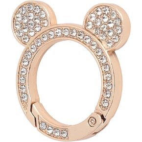 10 Pack Spring Rings Clasps, Spring Snap Clip Round Keychain Rhinestone Spring Buckle Cute Type Lightweight Flexible Purse Strap Car Keychain Spring Key Rings for Handbag Craft Mak