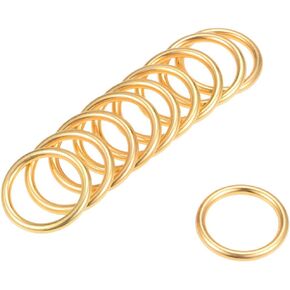 uxcell O Ring Buckle 20mm(0.8") ID 3mm Thickness Zinc Alloy O-Rings for Hardware Bags Belts Craft DIY Accessories, Gold Tone 10pcs