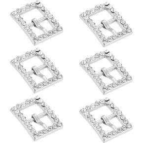 uxcell Rhinestone Roller Buckles, Single Prong Metal Belt Buckle Crystal Triglides Slider Movable Bar Strap Adjuster