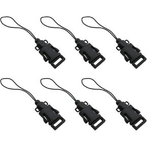 6PCS Black Plastic Backpack Buckles Camera Strap Shoulder Strap Flat Side Release Buckles for DIY Craft Backpack Strapping
