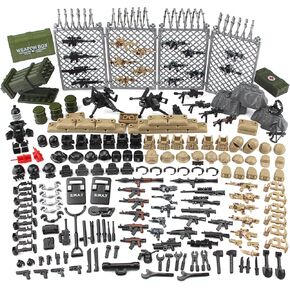 Feleph Modern Military Weapons Pack SWAT Police Multiple Ages 4+ Combinations Toy Set for Soldier Figures Model Army Equipment Gear Pieces Blocks Compatible with Major Brand