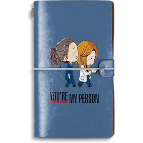 Grey’s Gifts Grey Doctor A6 Size Refillable Leather Journal Medical Theme Movie Gift Anatomy Gift You're My Person Notebook Appreciation Gift (Greys-person A6)