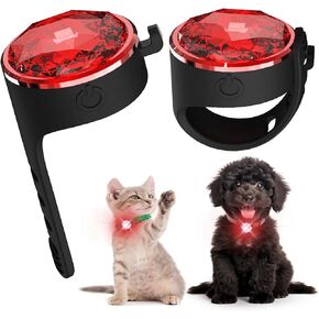 2-Pack Dog Lights for Night Walking Clip On, 3 Modes Rechargeable Dog Collar Light, 100% Waterproof Dog Light Up Collar. Best Dog Walking Light for Dogs/Cats