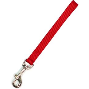 Blue-9 Reflective Dog Training Leash, 9 Inch Tab Lead with 3M Reflective Stitching for Obedience, Recall, and Agility Training, Made in The USA, Red