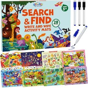 BenBen Preschool Learning Activities, 28 Pages, Search and Find Books, Busy Book Travel Game for Road Trip, Kindergarten Educational Toys, Birthday Gift for Kids Toddlers Ages 3 4 5 6