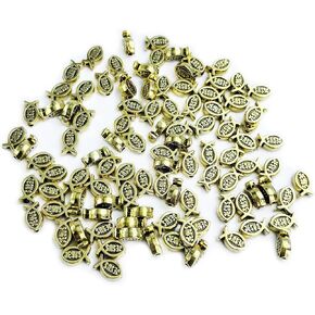 100Pcs Tiny Fish Beads Antique Gold Jesus Fish Beads 0.8x0.45cm Mini Fish Shaped Beads Metal Jesus Beads for Crafts Keychain Making Bracelet Necklace DIY Supplies