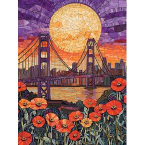 Kaliosy 5D Diamond Art Kits for Adults Bridge by Number Kits, Diamond Painting Art Sunset Landscape DIY Full Drill Crystal Craft Cross Stitch Embroidery Decoration (12x16 inch) 30x40 cm