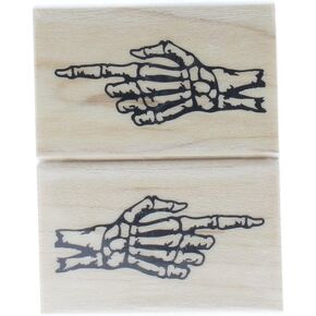 Inkadinkado 60-01099 Skeleton Hands Wood Stamp Set, Black