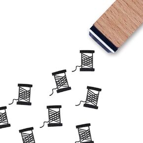 Thread Rubber Stamp, 3/5 Inch Small Mini Stamp for Scrapbooking Card Making Planner