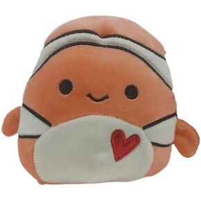 Squishmallow Clown Fish 13 cm (5 inch) Heart Valentine Orange Plush Stuffed Animal Super Soft Cuddle Pillow